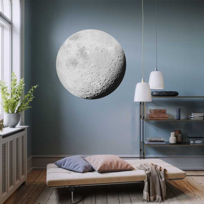 Non-woven adhesive round mural Luna