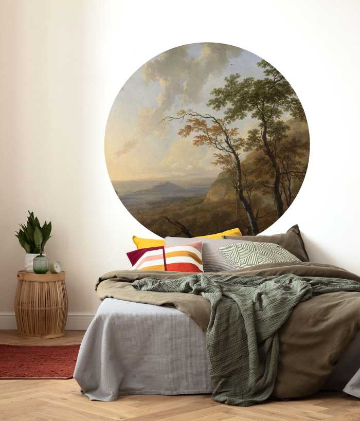 Non-woven adhesive round mural Horizon