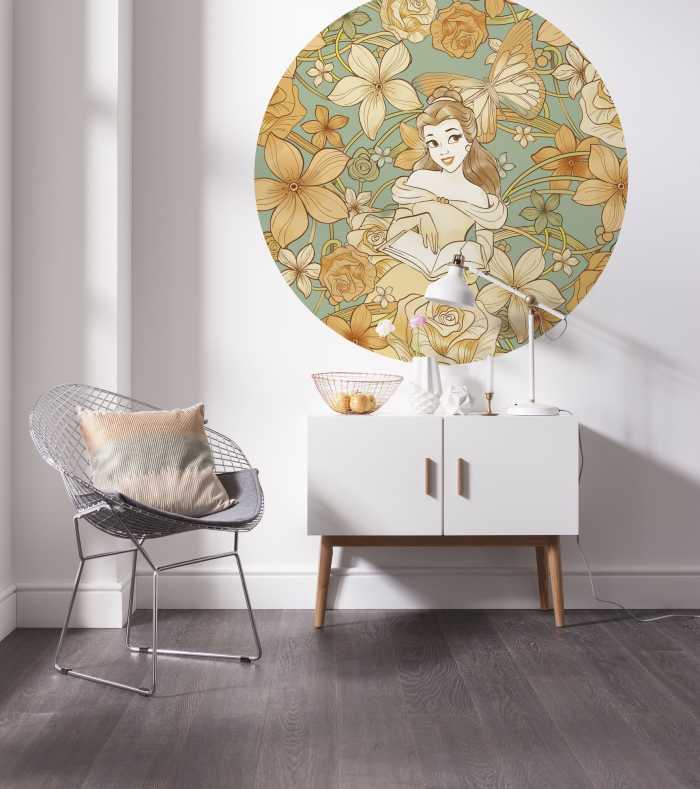 Non-woven adhesive round mural Belle Spirit of Autumn