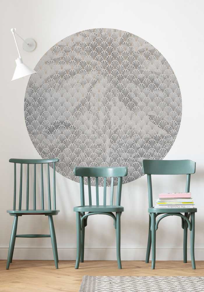 Non-woven adhesive round mural Palma