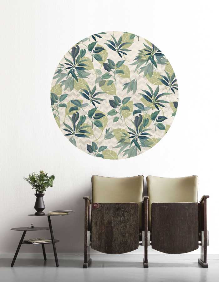 Non-woven adhesive round mural Leni