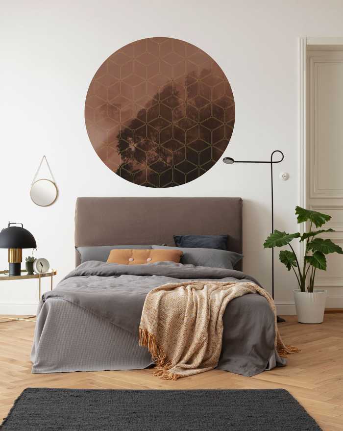 Non-woven adhesive round mural New Morning