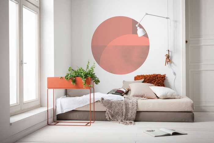 Non-woven adhesive round mural Roselux
