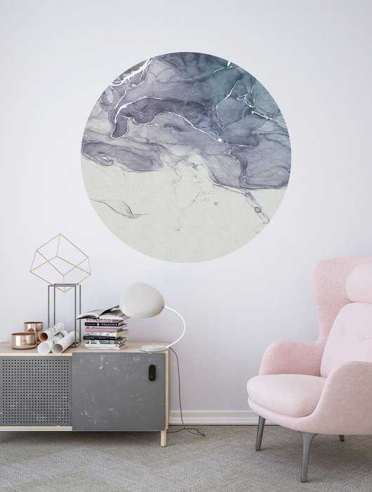 Non-woven adhesive round mural Fabled INK
