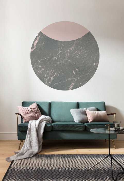 Non-woven adhesive round mural Stripe Marmor