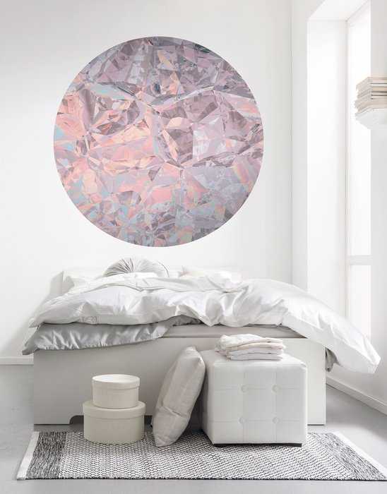 Non-woven adhesive round mural Glossy Crystals