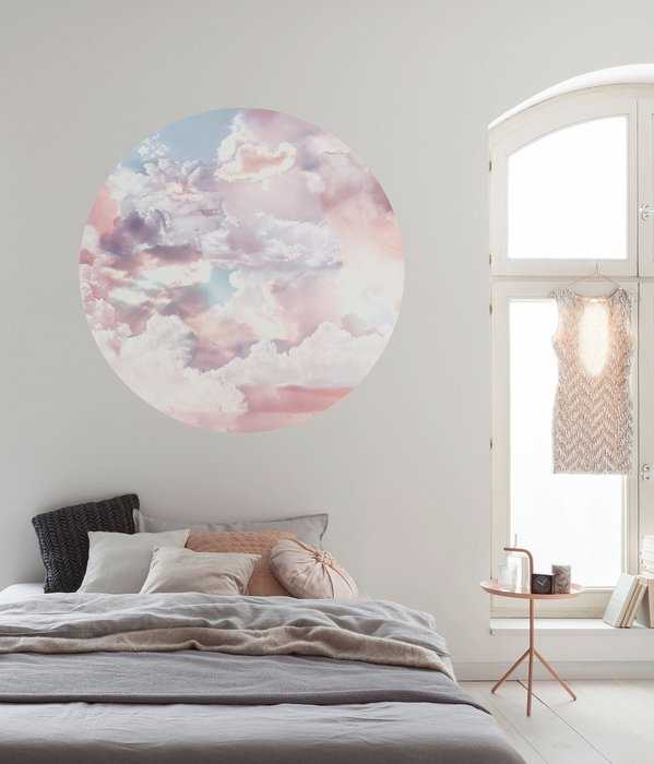 Non-woven adhesive round mural Candy Sky