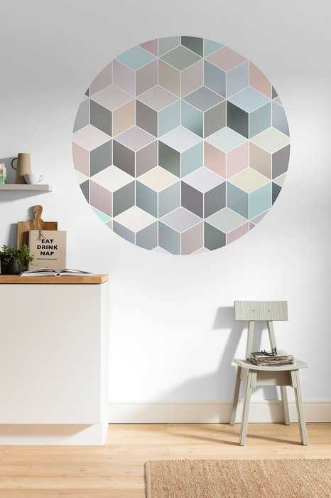 Non-woven adhesive round mural Pastel Deluxe