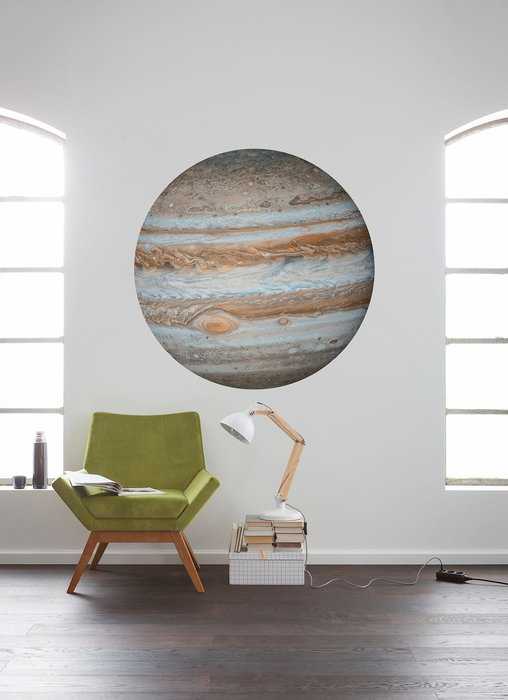Non-woven adhesive round mural Jupiter