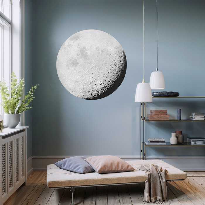 Non-woven adhesive round mural Luna