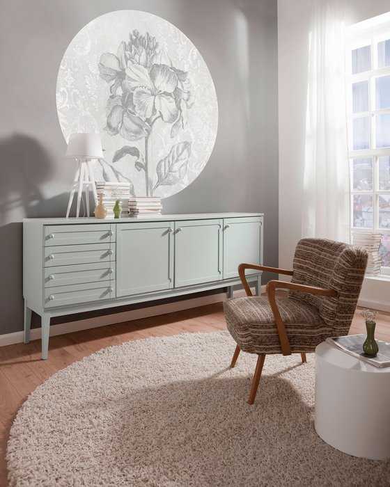 Non-woven adhesive round mural Barock Beauty