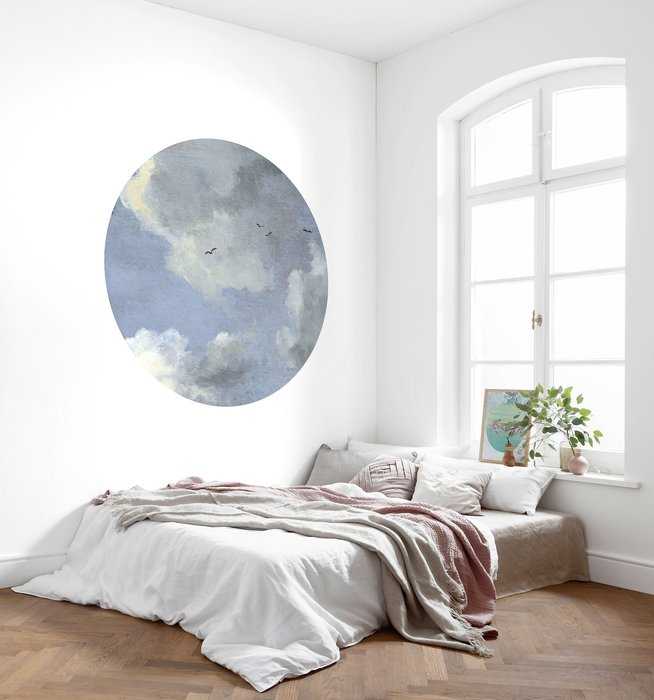 Non-woven adhesive round mural Simply Sky