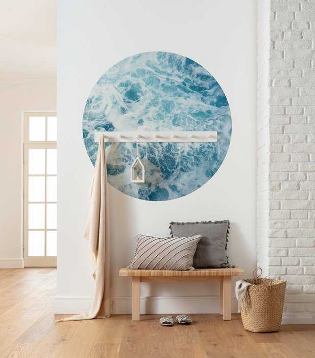 Non-woven adhesive round mural Ocean Twist