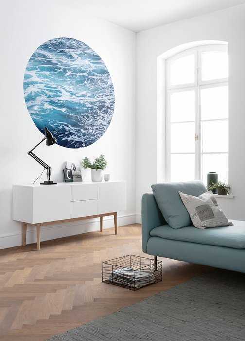Non-woven adhesive round mural Aloha