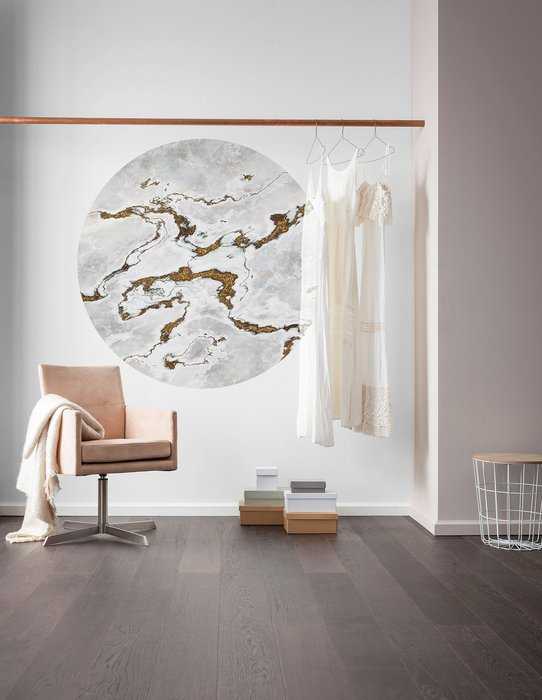 Non-woven adhesive round mural Marble Vibe