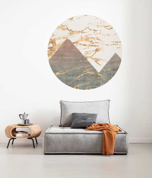 Non-woven adhesive round mural Precious Peaks