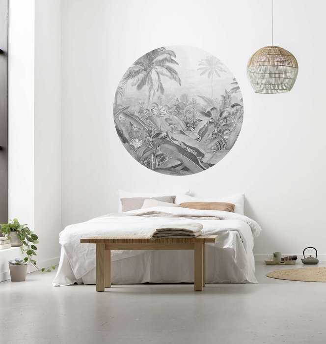Non-woven adhesive round mural Amazonian Spirit