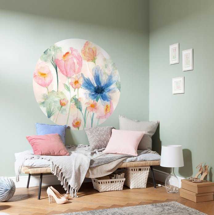 Non-woven adhesive round mural May