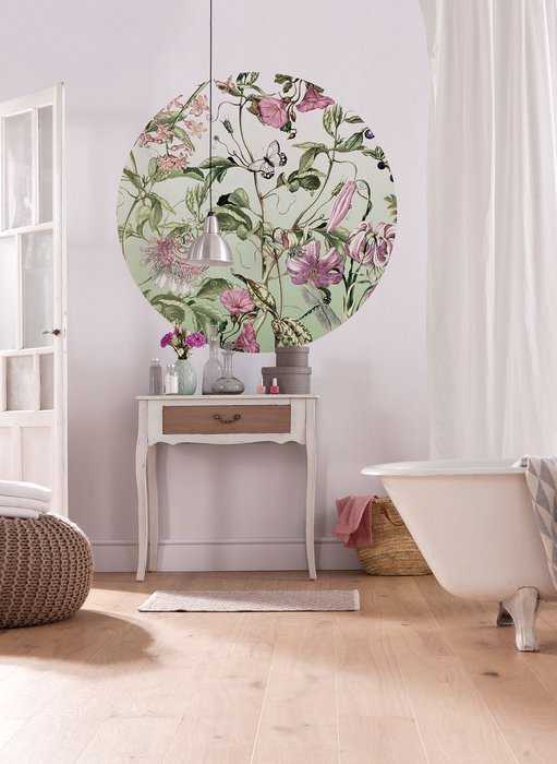 Non-woven adhesive round mural Louloudi