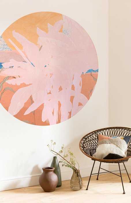 Non-woven adhesive round mural Sun-Baked