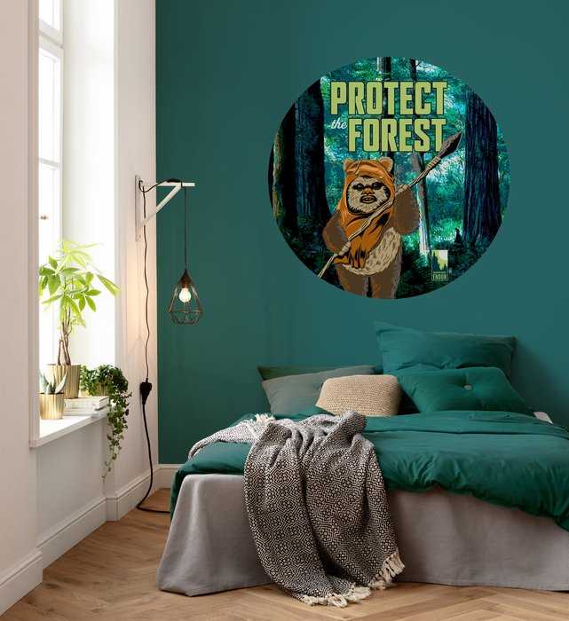 Non-woven adhesive round mural Star Wars Protect the Forest