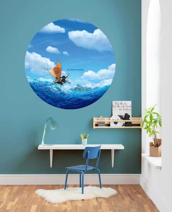 Non-woven adhesive round mural Moana Ocean is calling