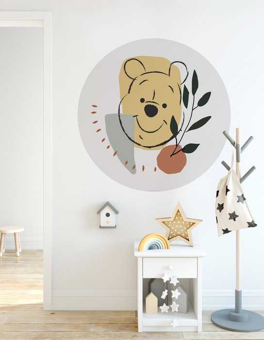 Non-woven adhesive round mural Winnie the Pooh Smile