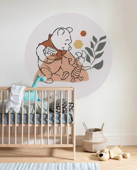 Non-woven adhesive round mural Winnie the Pooh Soulmate