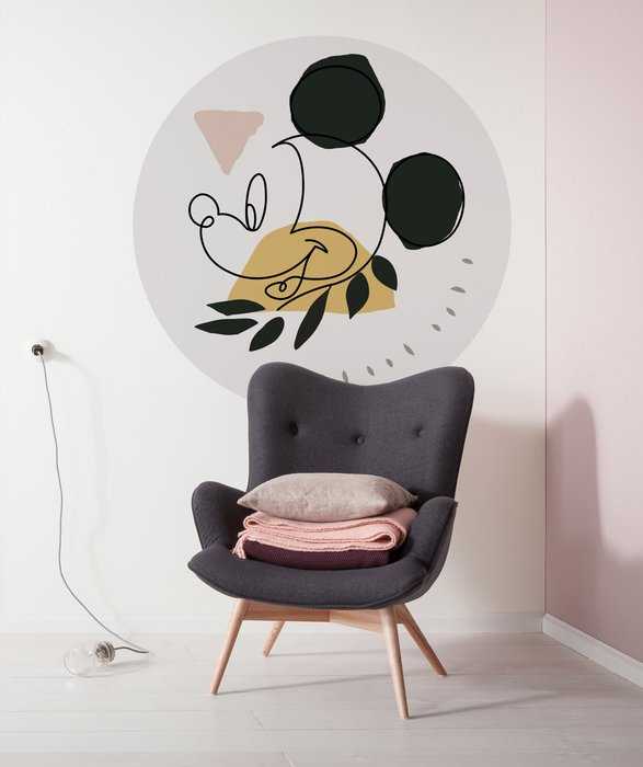 Non-woven adhesive round mural Mickey Modern Art