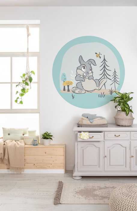 Non-woven adhesive round mural Bambi Thumper