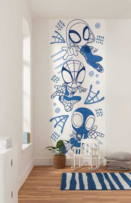 Standard Non-woven Marvel Spidey and His Amazing Friends Blue Lines