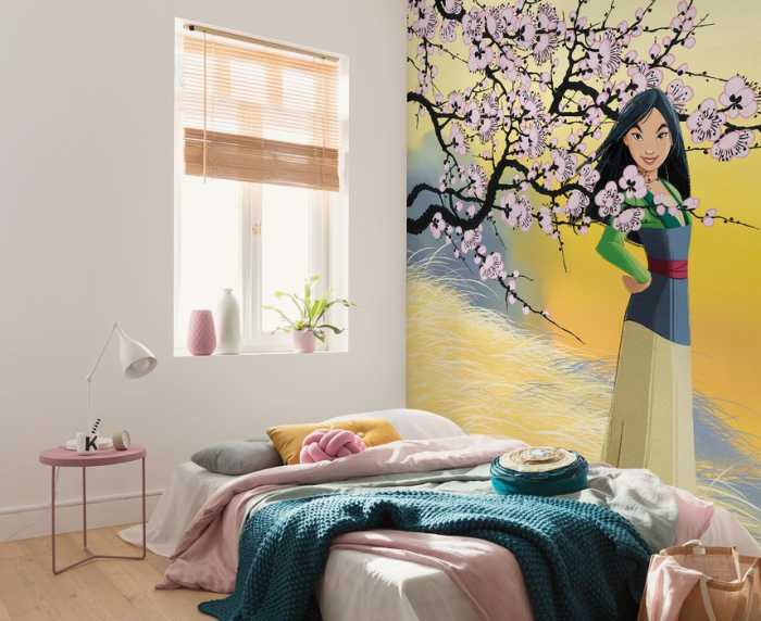 Standard Non-woven Disney Mulan Cherry Blossoms