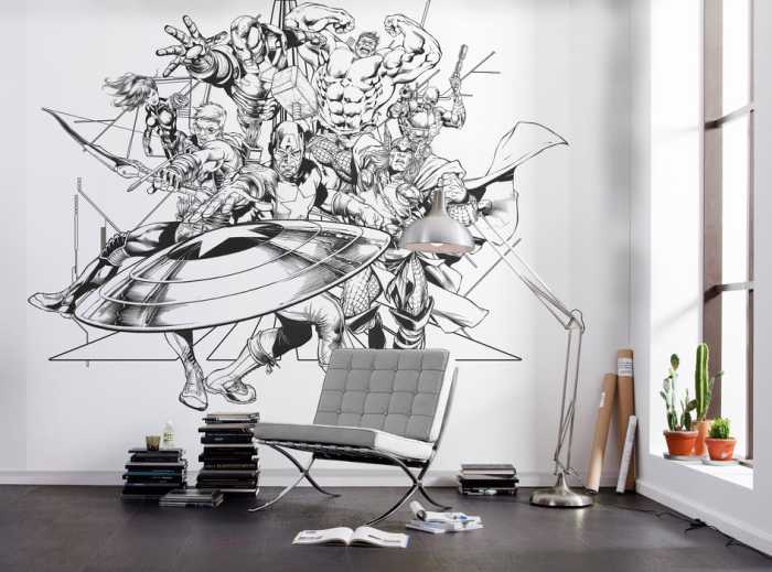 Standard Non-woven Avengers Black and White