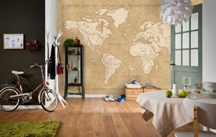 Standard Non-woven Vintage World Map