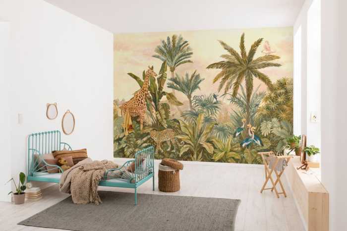 Standard Non-woven Tropical Vintage Garden