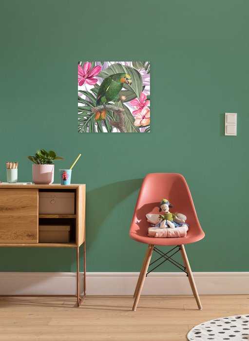 Vlies Bild auf Keilrahmen/ Echtholzrahmen Hibiscus Flirt