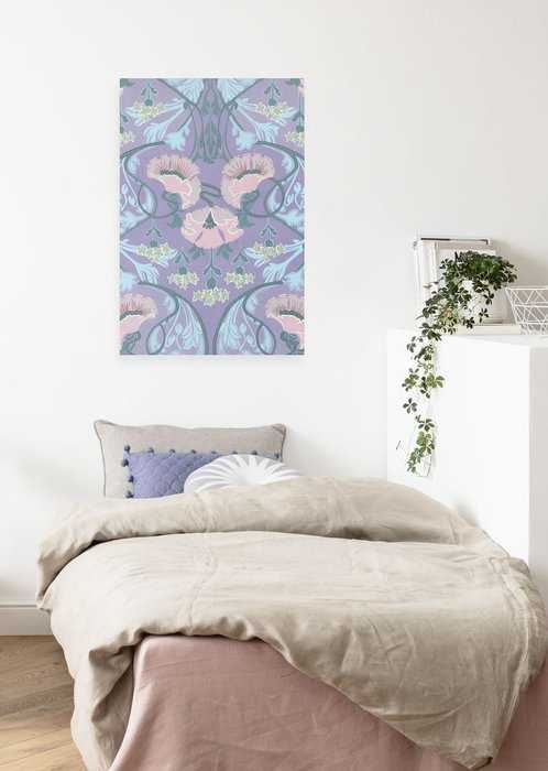 Vlies Bild auf Keilrahmen/ Echtholzrahmen Mandala Mauve