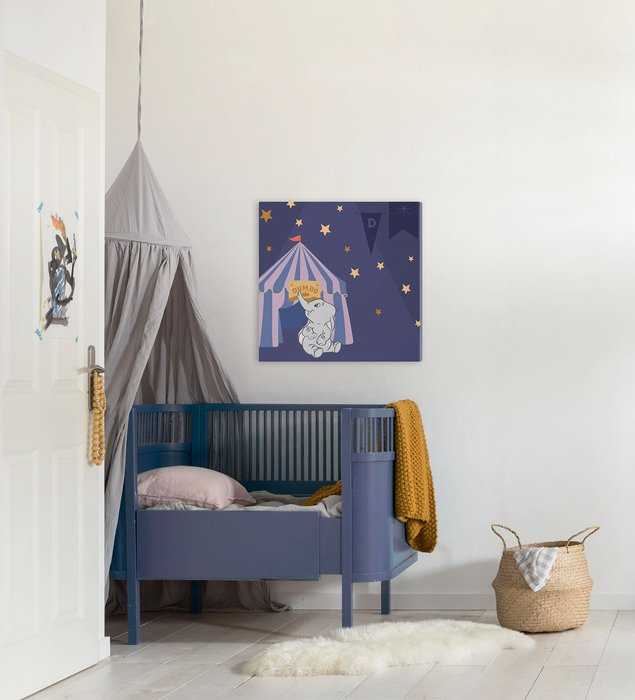 Vlies Bild auf Keilrahmen/ Echtholzrahmen Starry Night with Dumbo