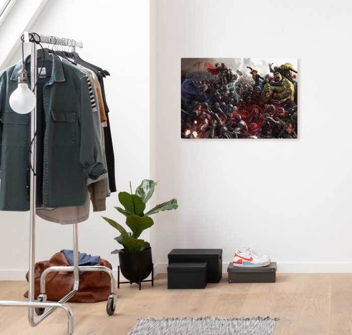 Vlies Bild auf Keilrahmen/ Echtholzrahmen Avengers War