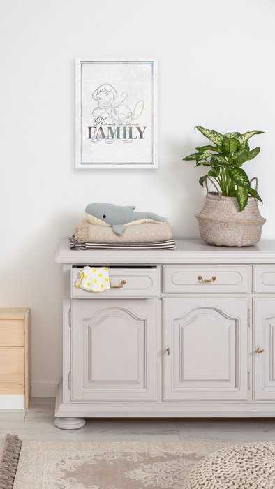 Vlies Bild auf Keilrahmen/ Echtholzrahmen Disney Lilo & Stitch - Family Goals