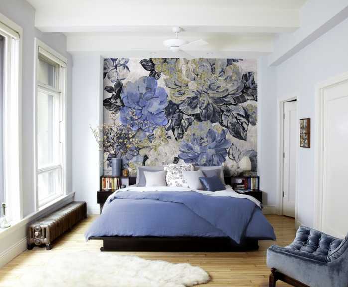Premium Non-Woven Vintage blue Garden