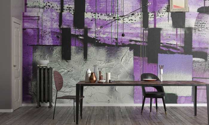 Premium Non-Woven Squares Dropping grau-violett