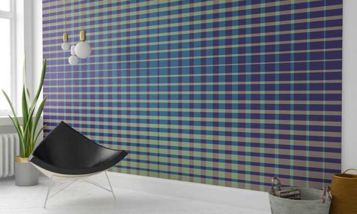 Premium Non-Woven Chequered blue-beige