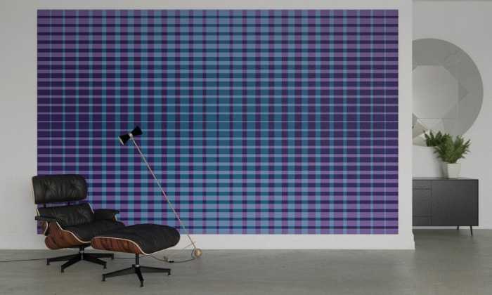 Premium Non-Woven Chequered blue-purple