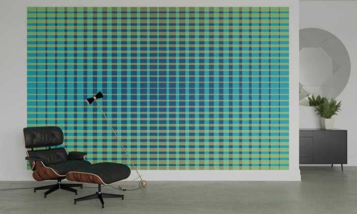 Premium Non-Woven Chequered blue-turquise