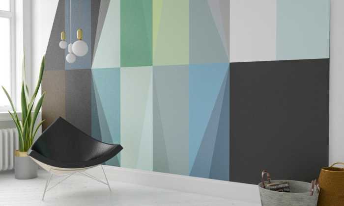 Premium Non-Woven Gem Stone Rhombus black-green-bleu