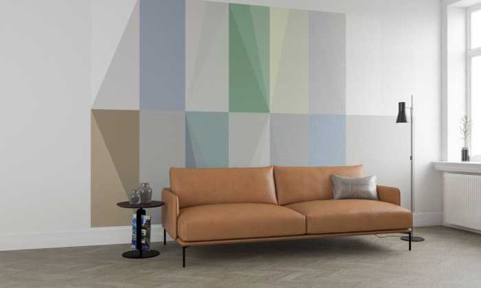 Premium Non-Woven Gem Stone Rhombus grey-bleu