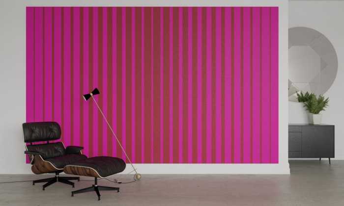 Digitally printed photomural Lamello Longo pink-merlot