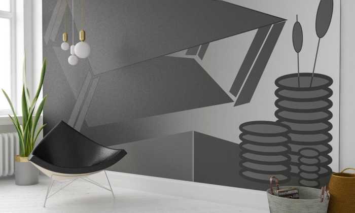 Premium Non-Woven Perspective Table black-grey-grey