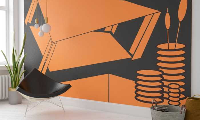 Premium Non-Woven Perspective Table orange-black